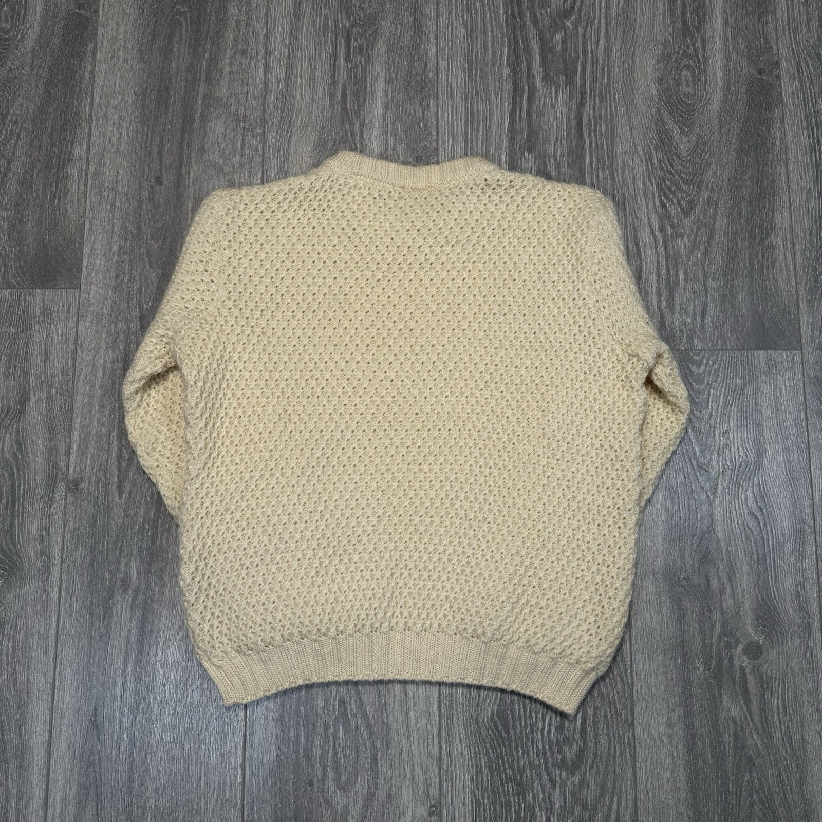 Vintage St. Bernard Pure Wool Fisherman Cable Knit Sweater Womens M Made In Uk — image 2 of 7